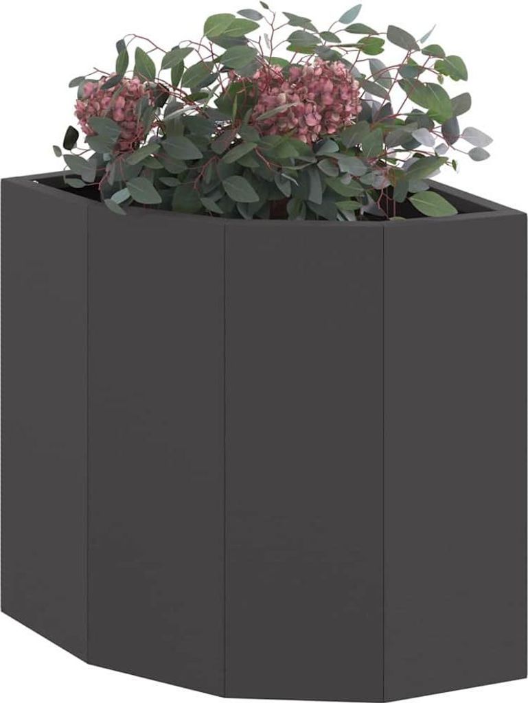 “2026 Modern“ Eckpflanzer Schwarz 30 x 30 x 35cm Stahl - Designermöbel 181180 - Beete