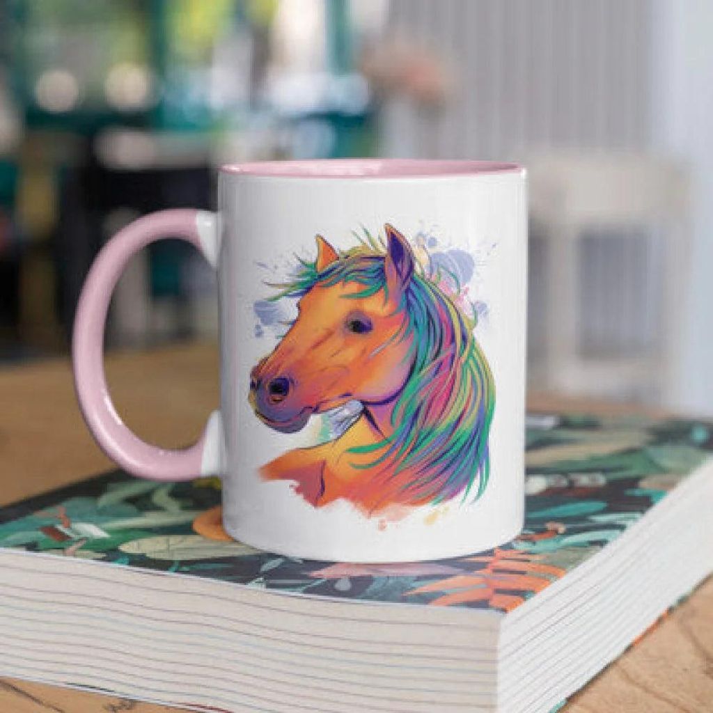 Pferd Kakaotasse Kaffeetasse Teetasse – Rosa
