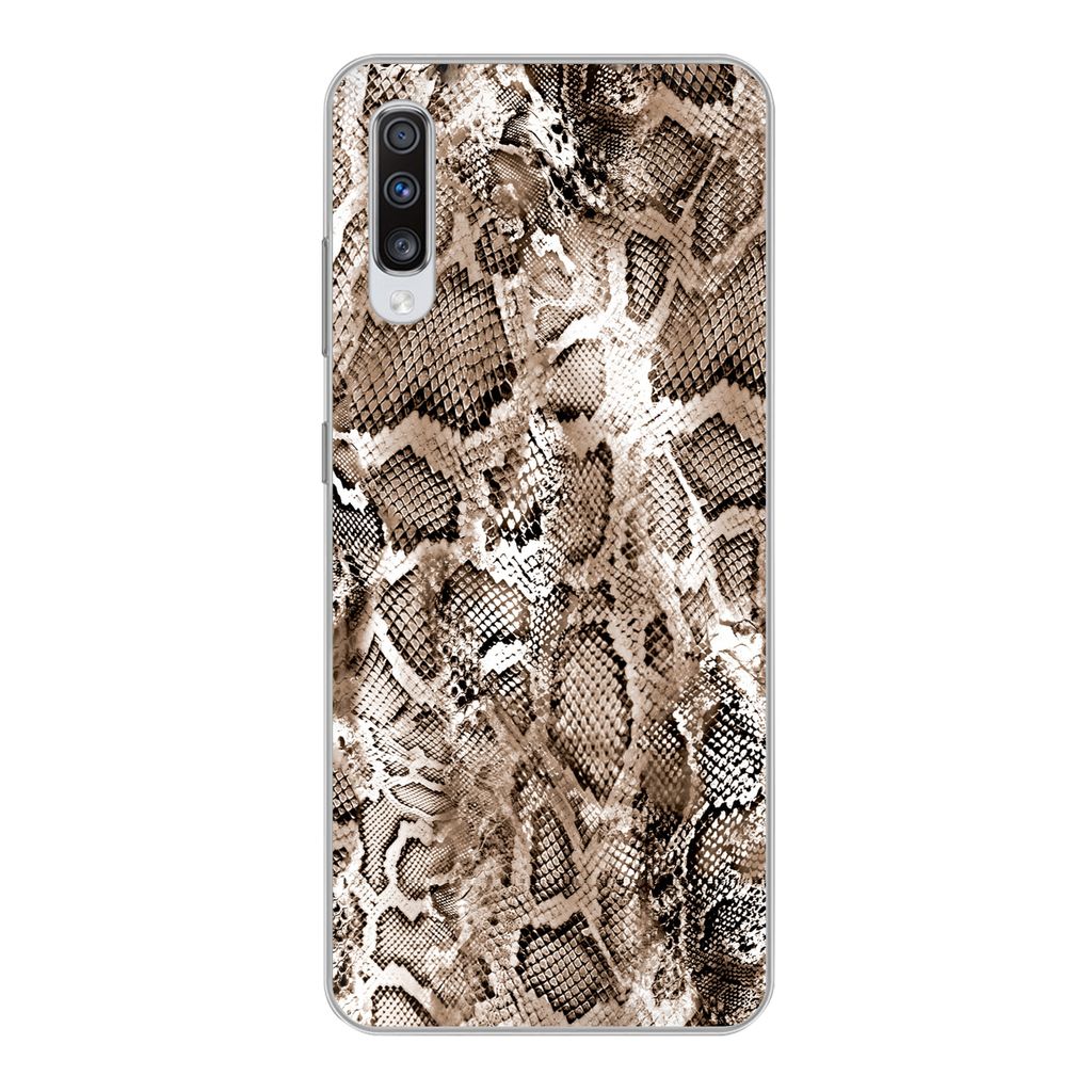 MuchoWow Handyhülle Schutzhülle Hülle für Samsung Galaxy A70 Tiermuster - Schlange - Haut Silikon Softcase Handy Hülle - Schutzhaube