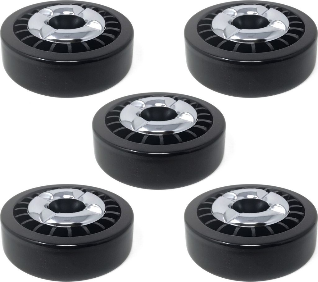 5x Schwarz, Starlet24 Windaschenbecher Gluttöter rund flach - stabiler Metall-Kunststoff-Aschenbecher für draußen & drinnen, spülmaschinenfest