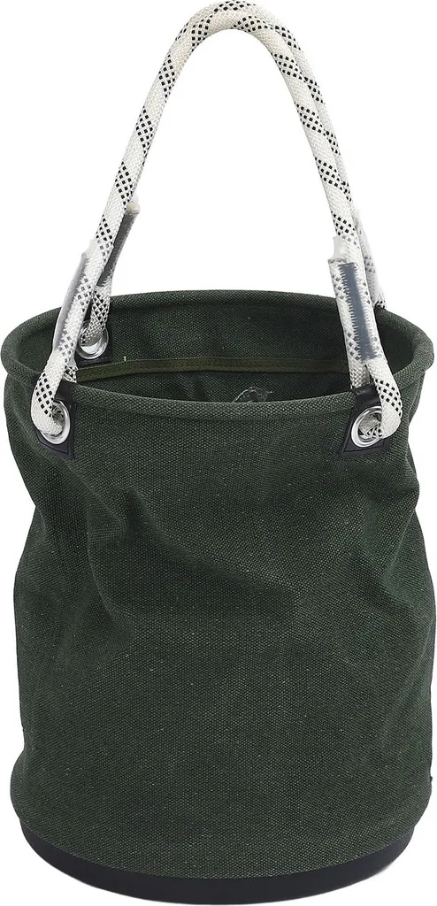 Sac porte-outils seau de chantier en toile verte 30 kg fond plastique