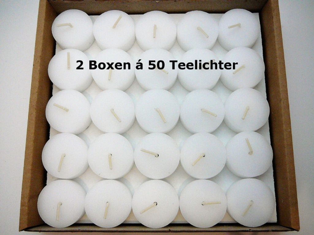 100 Teelichter ohne Hülle (2x50 Stk.) Weiß Rohlinge 4 Produktbild 