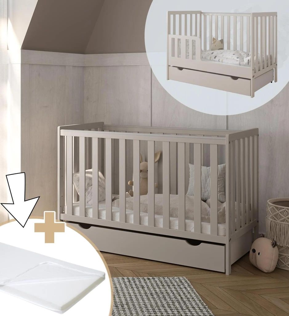 ZEE BAMBI Łóżeczko niemowlęce dziecięce 120x60 cm kaszmir Zdjęcie produktu 