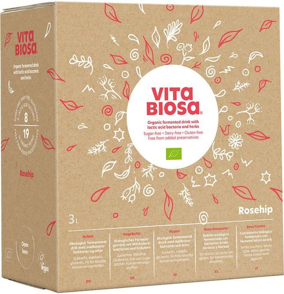 Vita Biosa Hagebutte 3L Bag-in-Box, Kräuterfermentgetränk Produktbild 