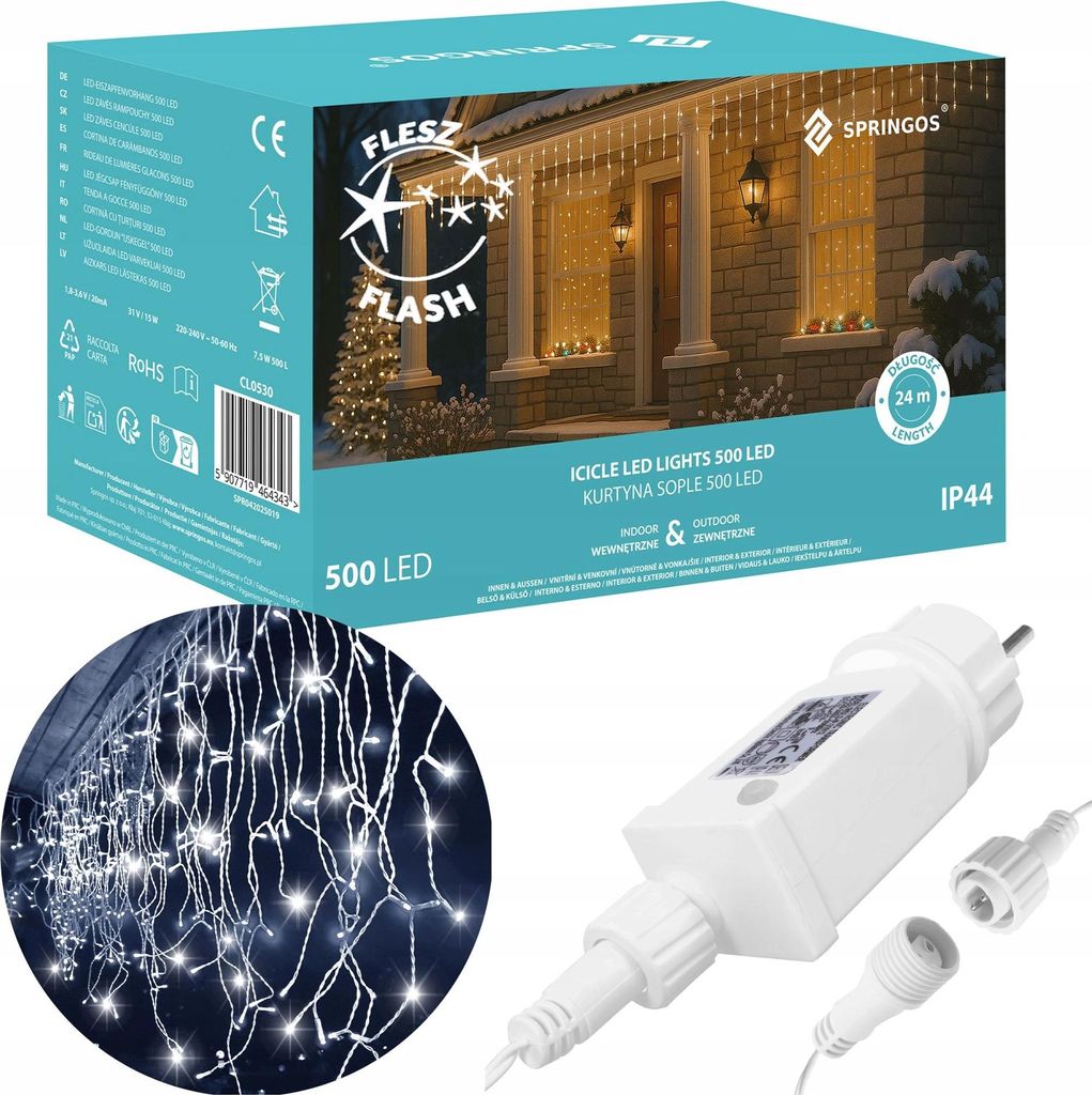 LED vánoční světýlka ve tvaru rampouchů, 20 m Obrázek produktu 