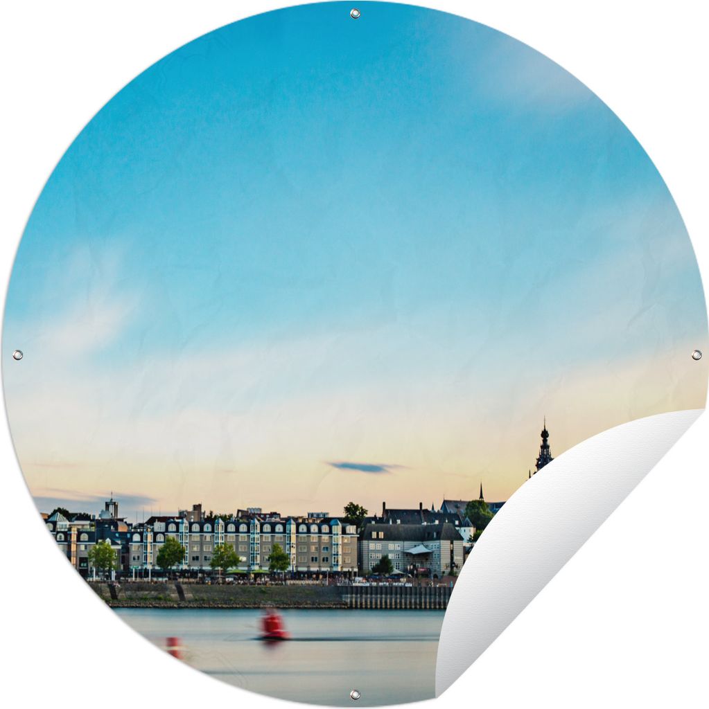 MuchoWow Gartenposter Outdoor-Poster Rund Waal - Nijmegen - Niederlande Ø 120 cm Gartendeko Rundes Poster draußen
