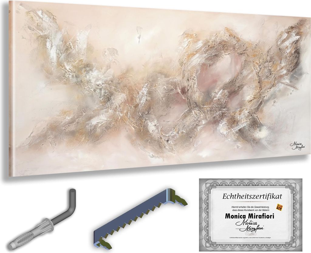 Monica Mirafiori I 100% HANDGEMALT I Gemälde "Attraction" 100x50cm | Gemälde Handgemalt | Acrylgemälde | Sehr Großes Acrylbild I Moderne Kunst ...