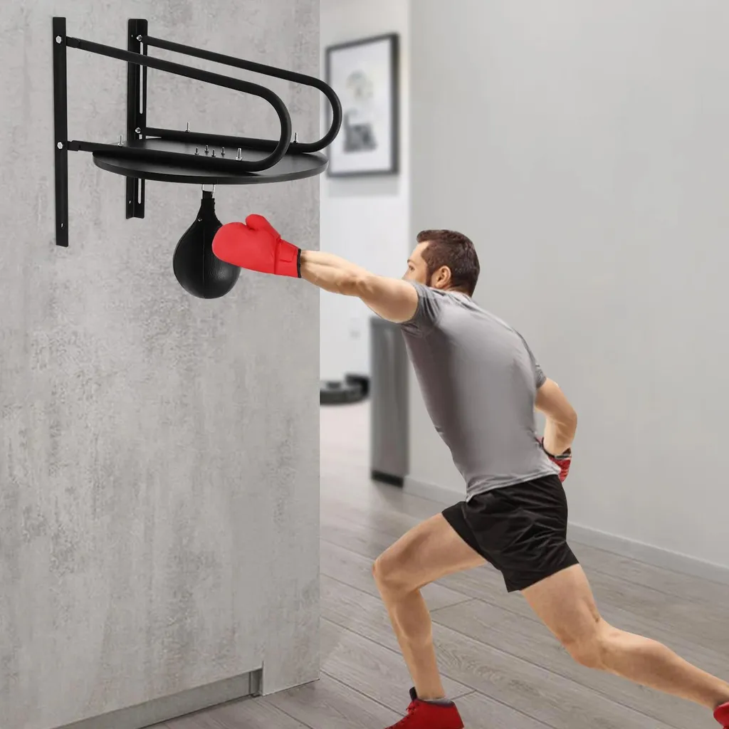 Support Speedball Boxe Anti-Vibration - Réglable et Acier Robuste
