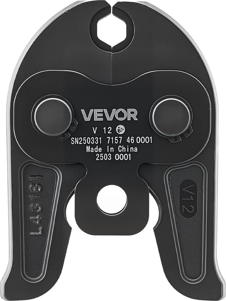 VEVOR V12 Pressbacke, 12 mm Pressbacke für V-Typ Edelstahlrohre, Crimpbacken aus Stahl, kompatibel mit Standard-Crimpwerkzeugen, ideal für HLK-Sy...
