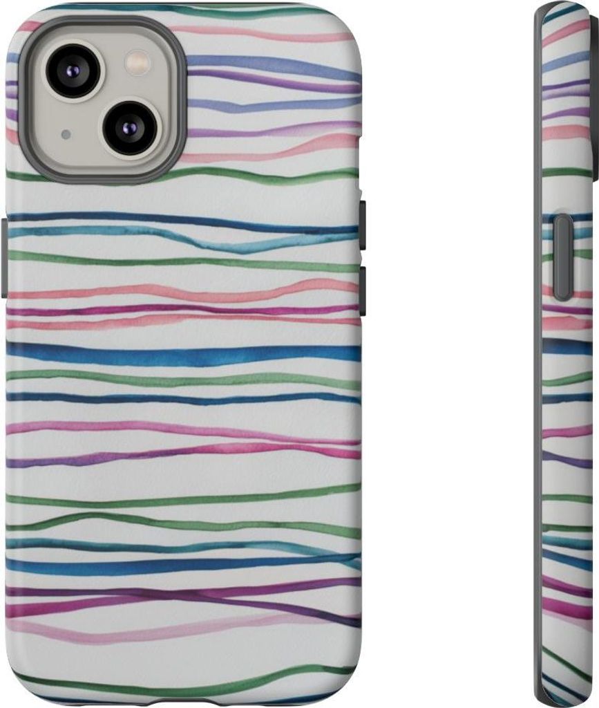 Bunte Aquarellstreifen – Hülle Kompatibel mit iPhone 14