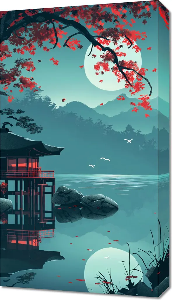 Tableau Pavillon Japonais 40 x 70 cm - Décoration Murale Zen Tradition