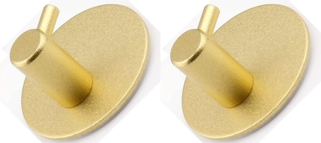 GKA 2 Stück Handtuchhaken gold rund Klebehaken Edelstahl Produktbild 
