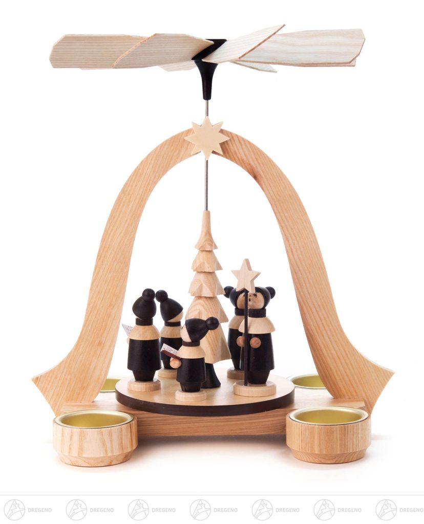 Pyramide mit Kurrende, für Teelichte Breite x Höhe x Tiefe 23,5 cmx26 cmx20 cm NEU