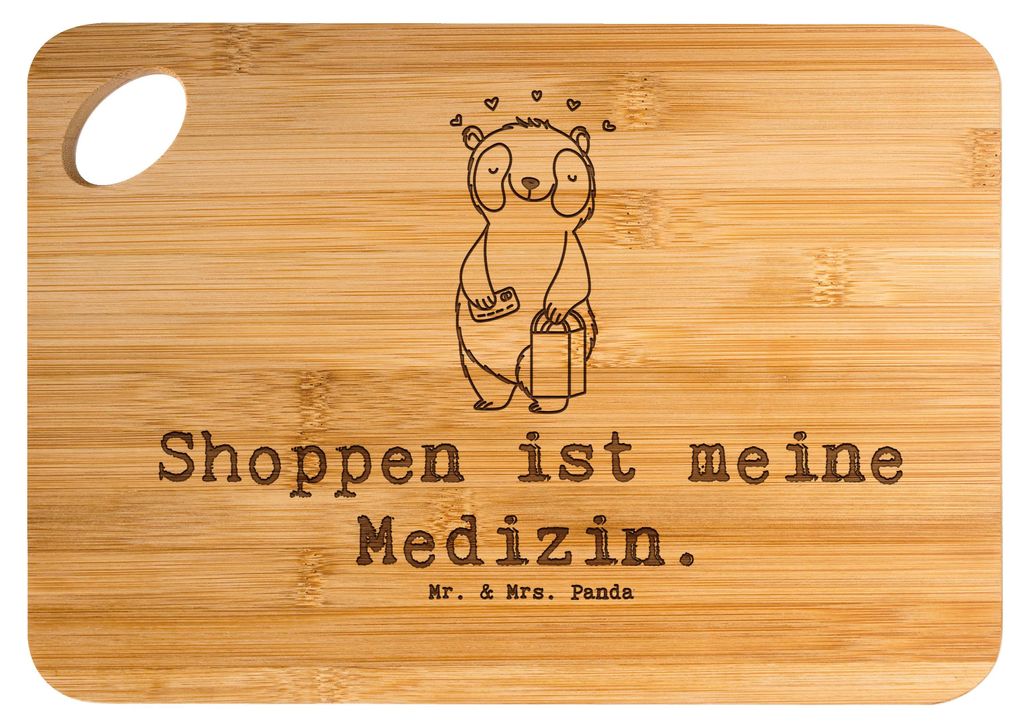 Mr. & Mrs. Panda Brett Panda Shopping - Transparent - Geschenk, Schneidebrett, Frühstücksbrett, Frühstücksbrettchen, brotbrett, Holzbrett, Shop...