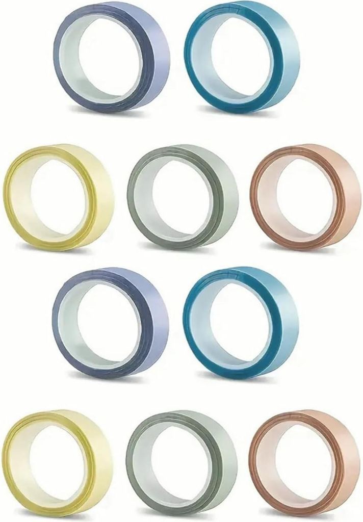 10 Rollen Transparente Heftstreifen, Textmarker Pastell Haftnotizen, Fluoreszierende Poster Strips, Ideal für Flipchart Papier, Schule und Zuhause...