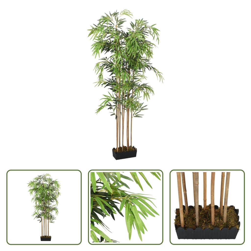 The Living Store Bambusbaum Künstlich 1095 Blätter 150 cm Grün