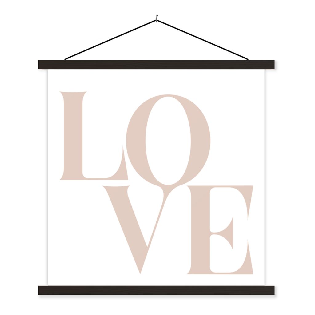 MuchoWow Textilposter Text - Zitate - Liebe 40x40 cm mit schwarzem Rahmen - Fotos