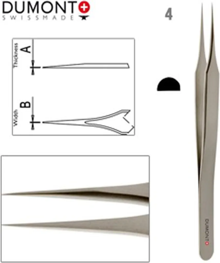 Brucelles de Précision Dumoxel 4 Antimagnétique 110mm pour Horlogerie
