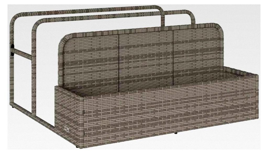 Pool Aufbewahrungsbehälter Grau 110x100x57 cm aus Poly Rattan
