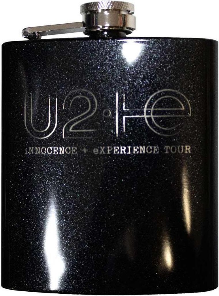 U2 - Flachmann, Logo RO11006 (Einheitsgröße) (Schwarz)
