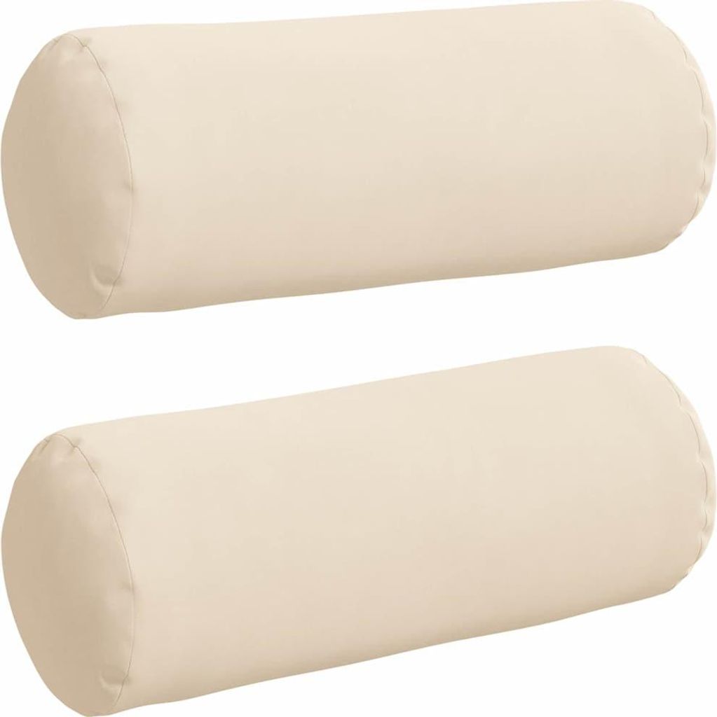 vidaXL Bolsterkissen 2 Stück Beige Ø 15 x 40 cm Mikrofaserstoff