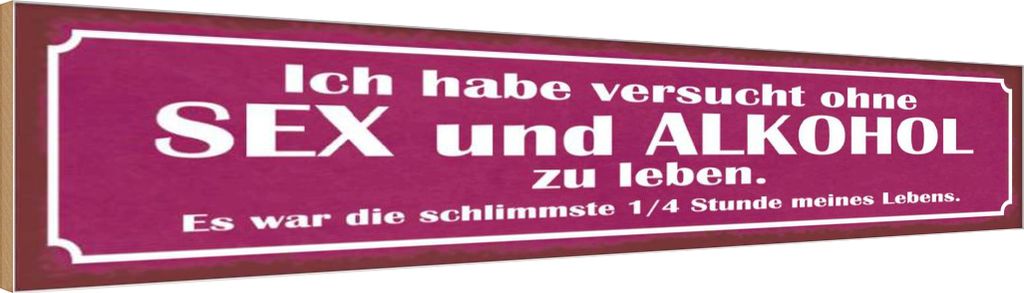 vianmo Holzschild 10x46 cm ohne Sex und Alkohol zu leben Spruch Zitat