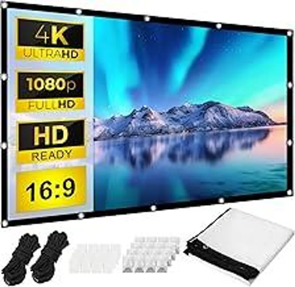 Schermo Proiettore 100" 4K: Il Re delle Feste e del Gaming 16:9
