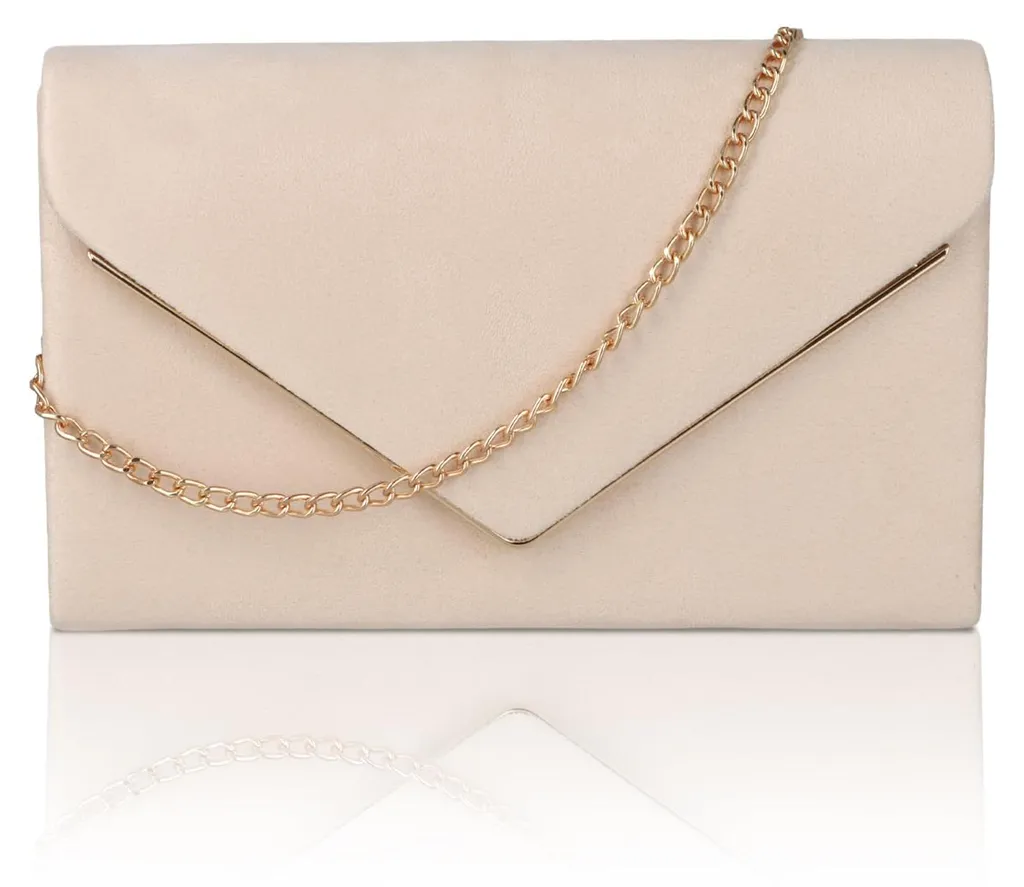 Sac à main bandoulière de cérémonie beige en velours doux pour mariage