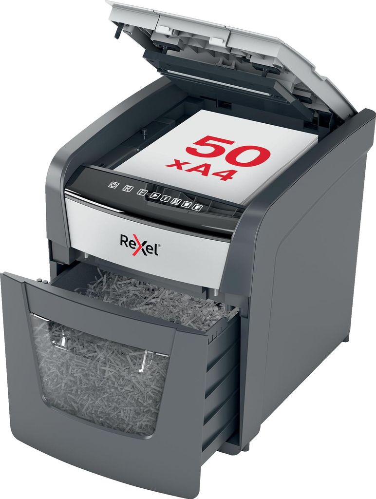 Rexel Optimum AutoFeed+ 50X, Kreuzschreddern, 22 cm, 4 x 28 Produktbild 