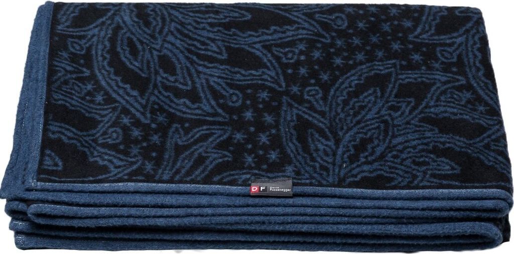 David Fussenegger Wohndecke Velvet 'Ornament' 135 x 200 cm Navy