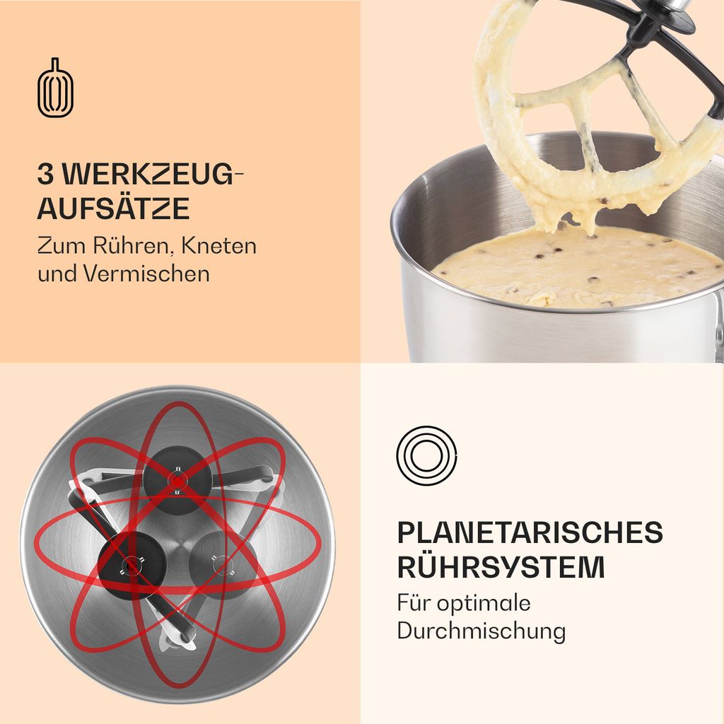 Klarstein Küchenmaschine, Knetmaschine mit 5L Schüssel, Produktbild 4