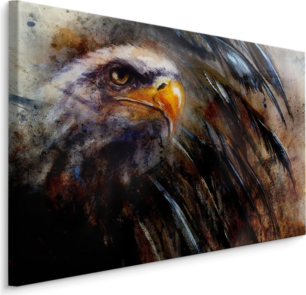 Fabelhafte Canvas LEINWAND BILDER 90x60 cm XXL Kunstdruck Natur Gemalter Adler