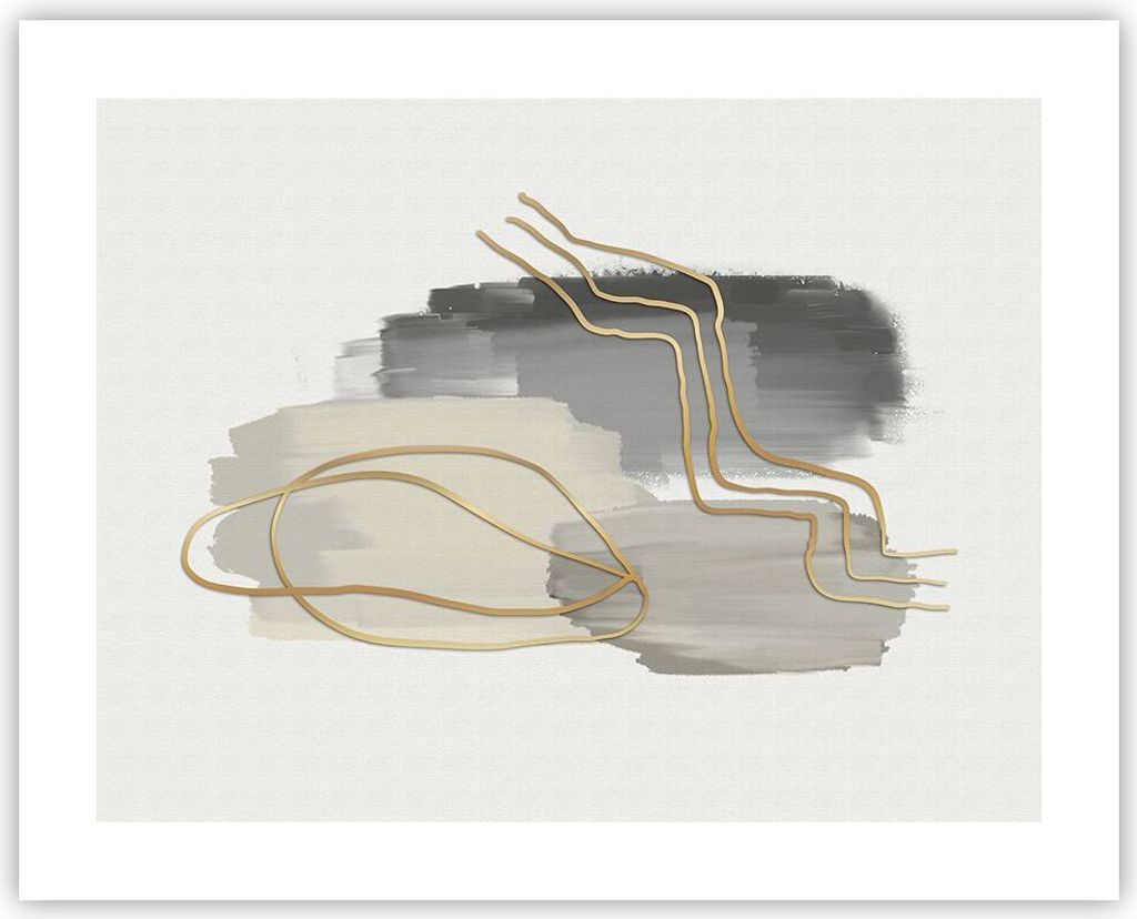 Poster - Poster ohne Rahmen - Abstraktion Stück Gold - 50x40 cm - Wand Bild - Wanddeko - Wandbilder - Kunstposter - Wandposter - Bilder - Kunstdru...