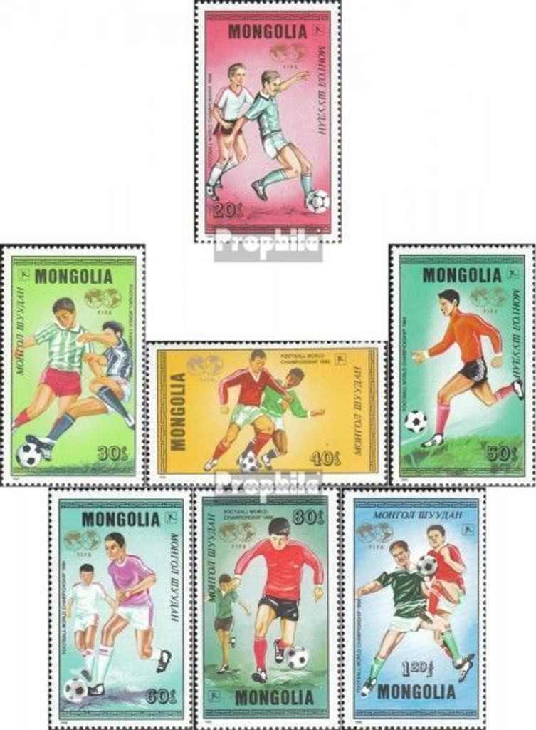 Briefmarken Mongolei 1986 Mi 1764-1770 (kompl.Ausg.) postfrisch Fußball-WM 1986