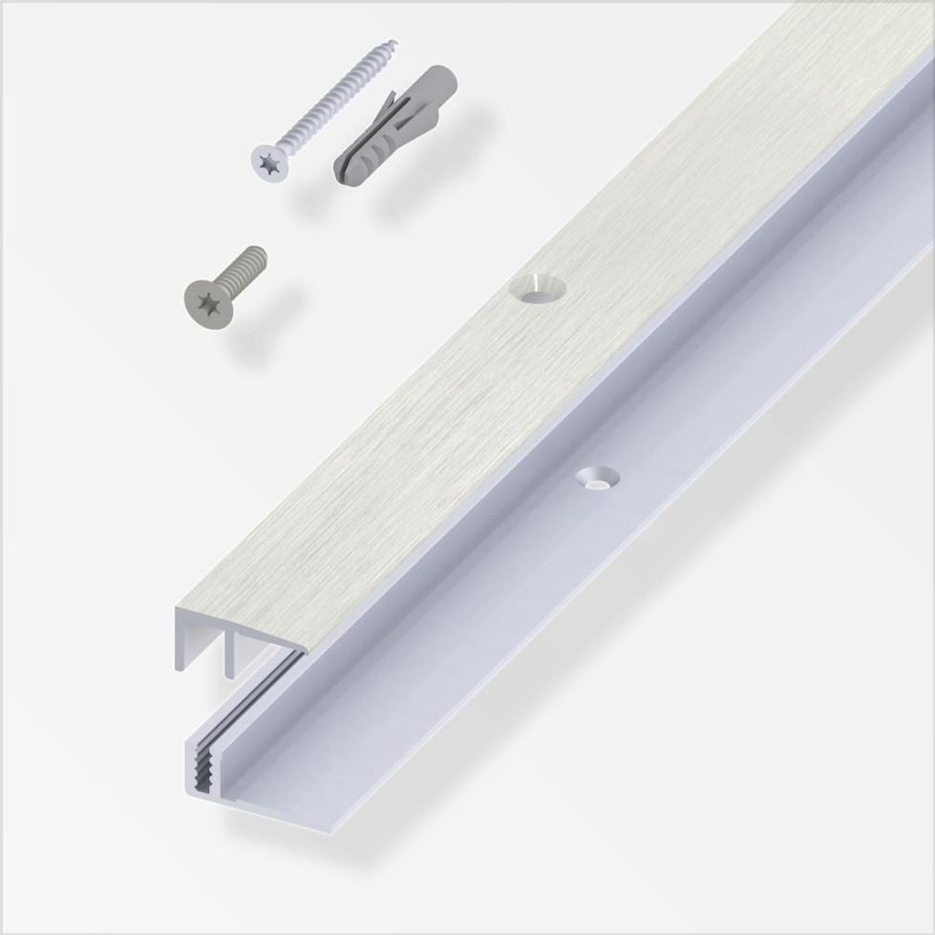 alfer Abschluss- + Träger- 1 m, 21 x 10.5 x 7 - 15 mm Alu eloxiert