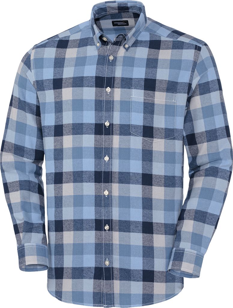 HENSON&HENSON Herren Flanellhemd, kaschmirweich und anschmiegsam