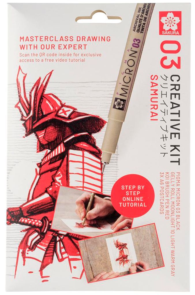 SAKURA Kreativ-Set Samurai 3 Stifte + Papier