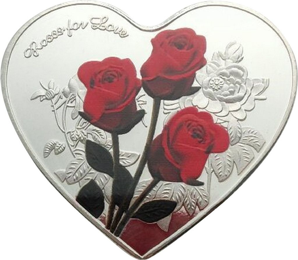 Lucky Love Gedenkmünze Kreative Form Doppelseitiges Design Romantische Elemente Valentinstag Challenge Coin Dekoration