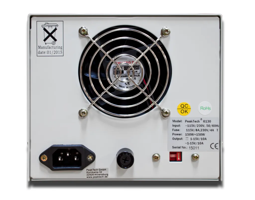 Alimentation AC/DC 1-15V 10A avec Protection Surcharge PeakTech P 6130 - 4