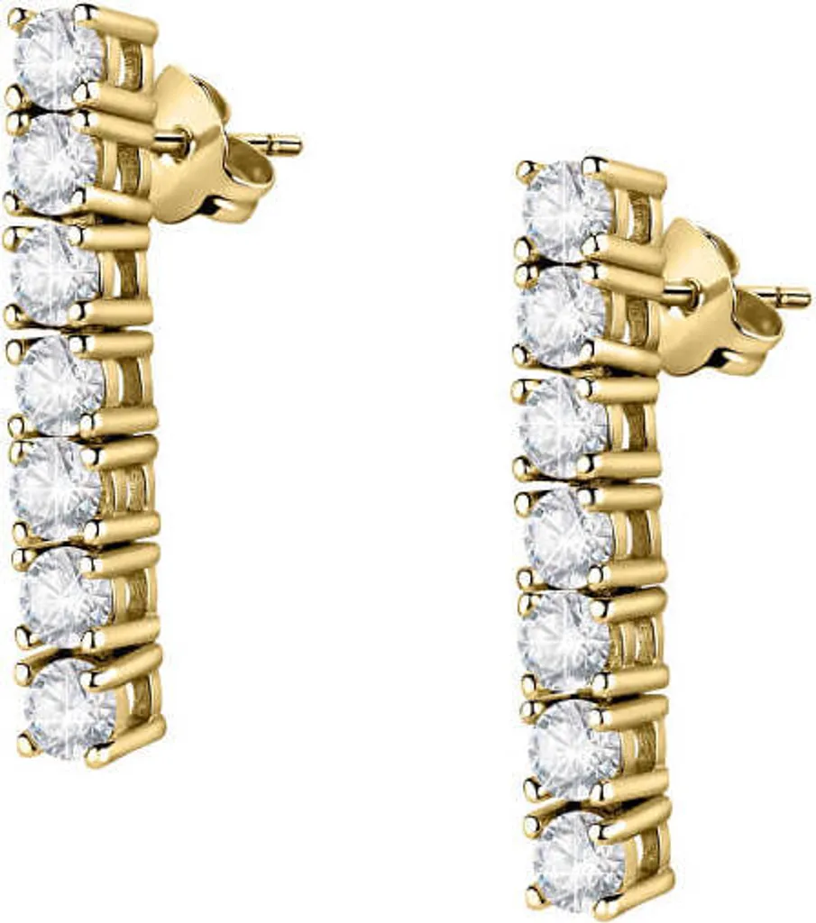 Orecchini minimalisti con zirconi trasparenti Scintille SAQF28