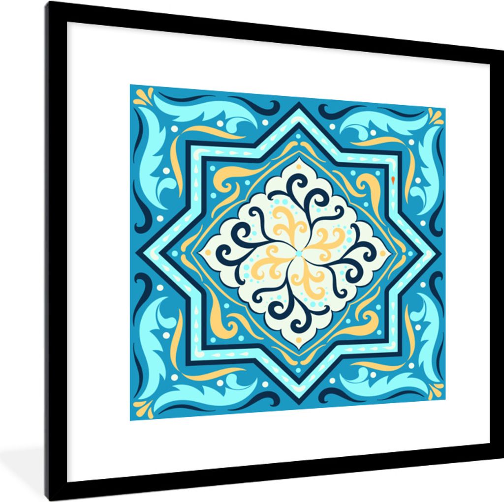 MuchoWow® MuchoWow® Gerahmtes Poster Formen - Blau - Gelb Produktbild 
