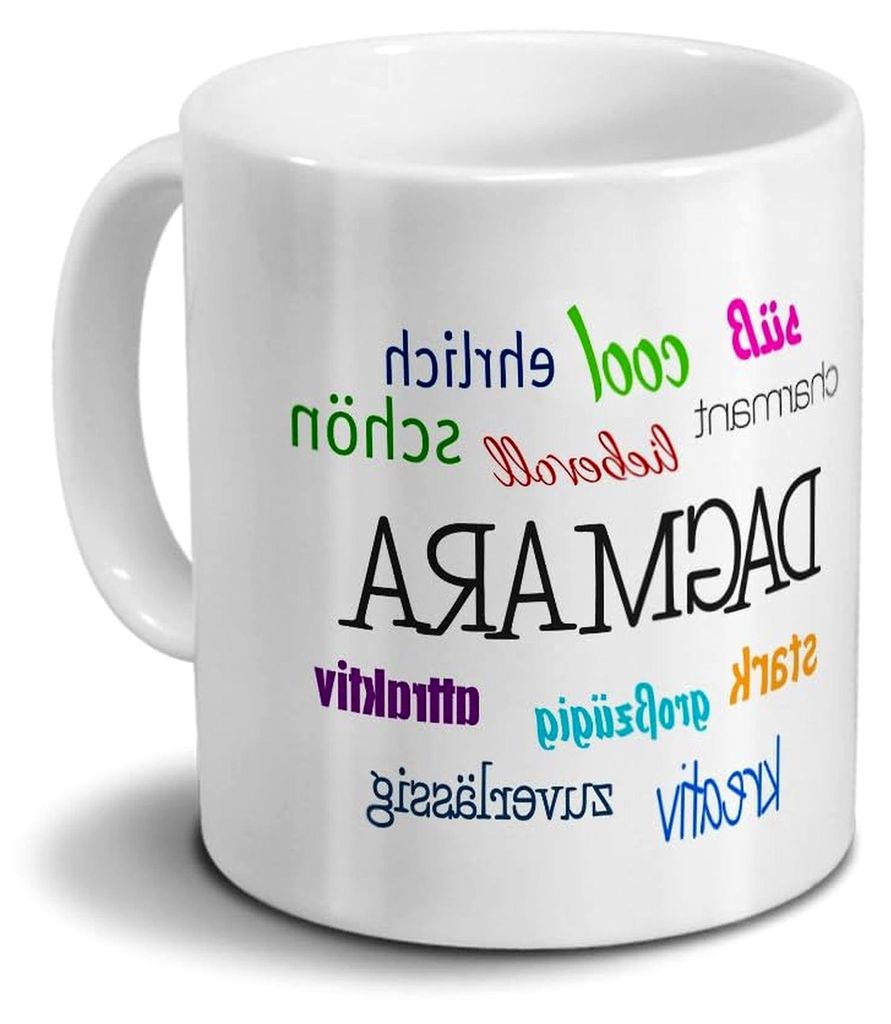 Tasse mit dem Namen Dagmara - Motiv Positive Eigenschaften - Kaffeebecher - Farbe Weiß