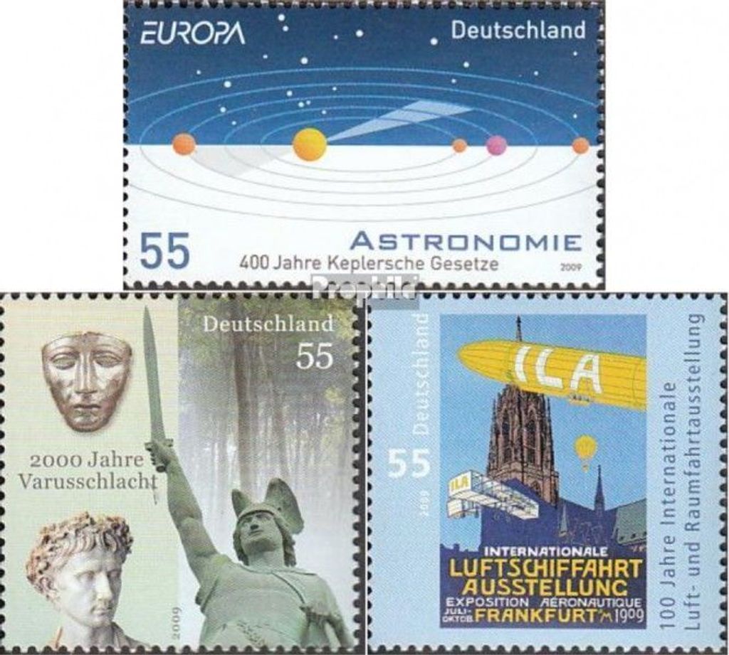 Briefmarken BRD (BR.Deutschland) 2009 Mi 2732,2738,2740 (kompl.Ausg.) gestempelt Astronomie