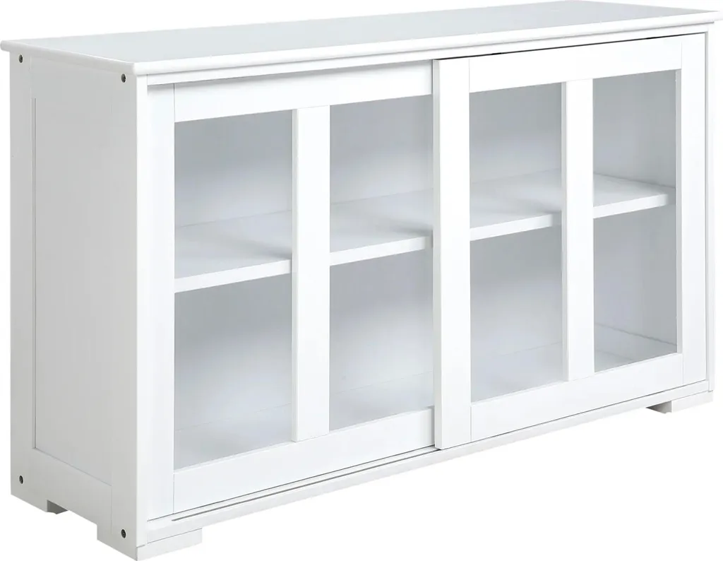 Buffet Blanc Empilable - Solution Rangement Cuisine pour Petits Espaces