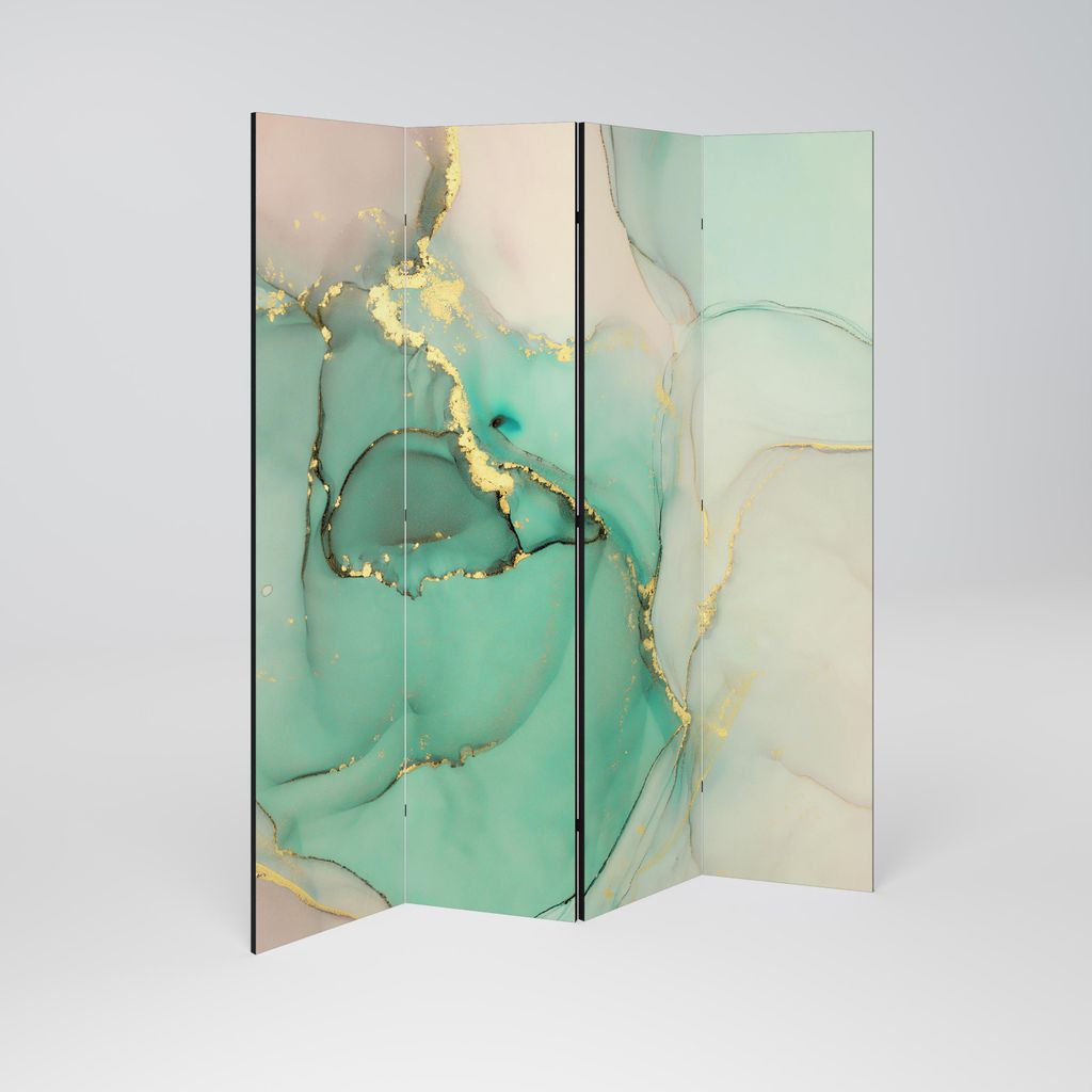 SpaceRebels Paravent Raumteiler - 4-teilig Raumtrenner, Druck 1-Seite - Raumtrenner - Trennwand Wohnung - Room Divider - Spanische Wand Deko Modern...