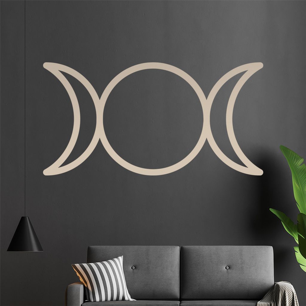 Dreifacher Mond - Triple Moon Wandtattoo in 6 Größen - Wandaufkleber Wall Sticker - Dekoration, Küche, Wohnzimmer, Schlafzimmer, Badezimmer
