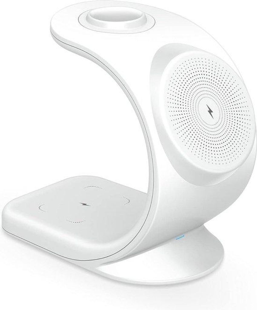 Kabellose 18W-Ladestation für iPhone AirPods - Magnetische Qi-Netzteil in Weiß