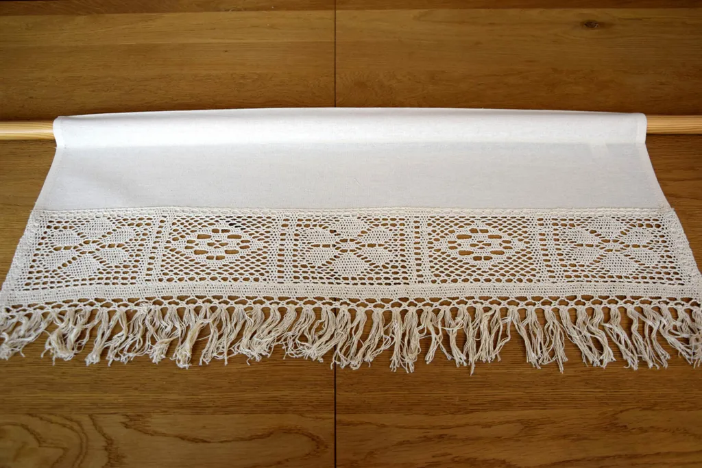 Tende Tirolesi Uncinetto 30x150 Naturale | Arredo Country Cucina - 3