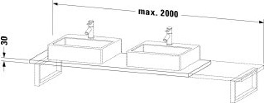 Duravit LC107C05555 LC Kons 8002000x550x30 Ei Marmoriert