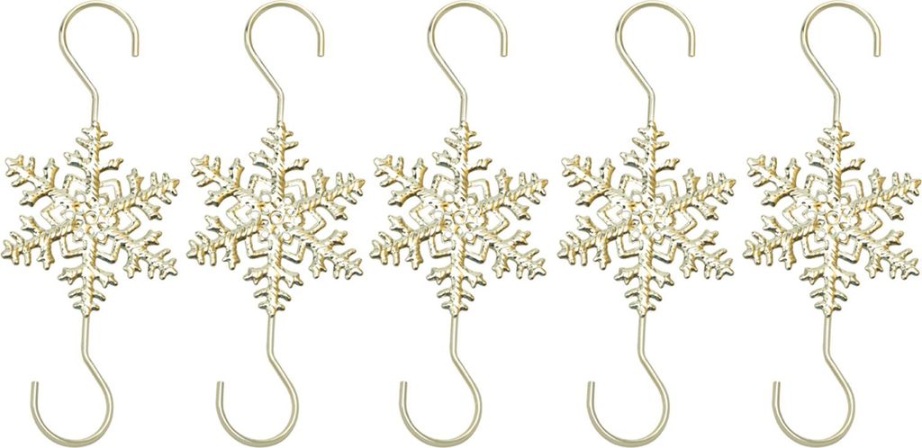 5/10 Stück Weihnachtshaken mit Schneeflockenmotiv, Edelstahlhaken, winterliche Weihnachtsdekoration für Zuhause